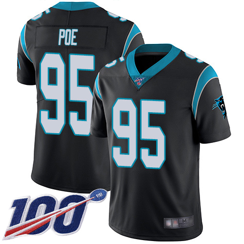 Carolina Panthers Limited Black Men Dontari Poe Home Jersey NFL Football 95 100th Season Vapor Untouchable